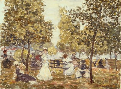 Park vid havet av Maurice Brazil Prendergast