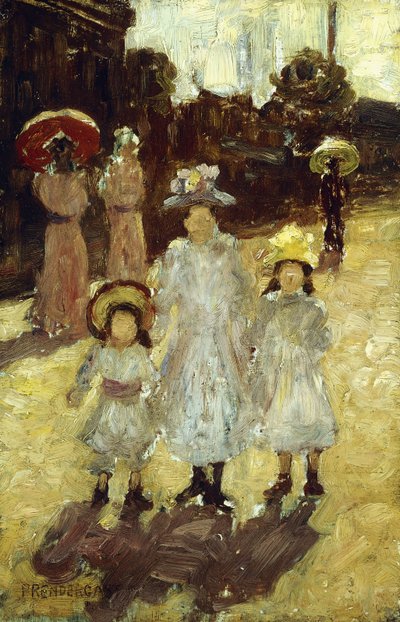 Söndag morgon i Paris, ca 1892-1894 av Maurice Brazil Prendergast
