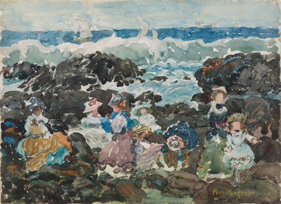 Surf, Cohasset, ca 1900-5 (akvarell och grafit) av Maurice Brazil Prendergast