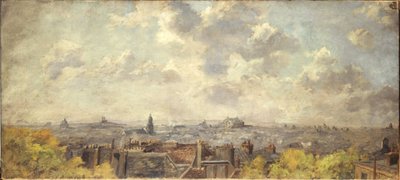 Panoramavy över Paris, tagen från rue Victor-Massé, år 4-1886 (olja på duk) av Maurice Dainville