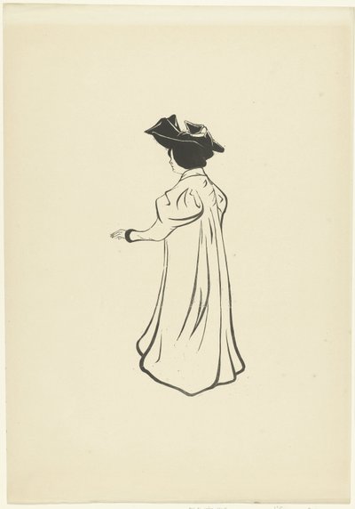 Stående kvinna med hatt och utsträckt arm Etude pour un portrait (originaltitel) L