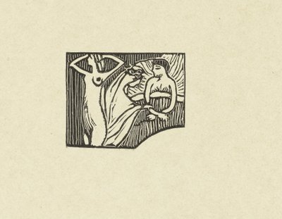 Illustration vid gedicht ut paketet Sagesse van Paul Verlaine Prov av graverat trä för visdom The Trial (serietitel) av Maurice Denis
