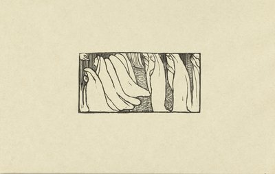 Illustration vid gedicht ut paketet Sagesse van Paul Verlaine Prov av graverat trä för visdom The Trial (serietitel) av Maurice Denis