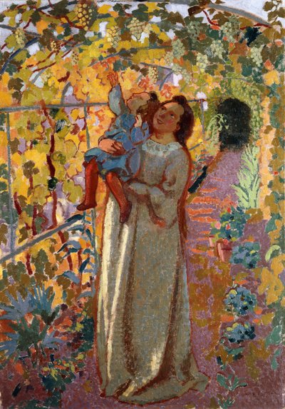 Mor och barn under vinrankan; Mor och barn under vinstocken, av Maurice Denis