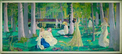 Shuttlecock (målning på duk) av Maurice Denis