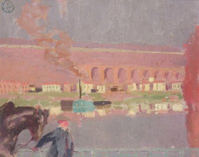 Viadukten Pecq, sett från den gamla bron vid Pecq, ca 1898 (målning) av Maurice Denis