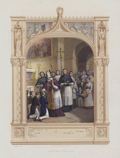 Bekräftelse (akvatint) av Maurice Leloir