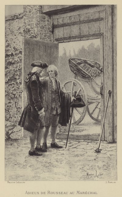 Farväl av Rousseau till marskalken (gravyr) av Maurice Leloir