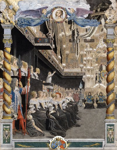 Begravning av Henriette Anne (Henriette-Anne) av England (1644-1670), i basilikan Saint Denis (Saint Denis) den 21 augusti av Maurice Leloir
