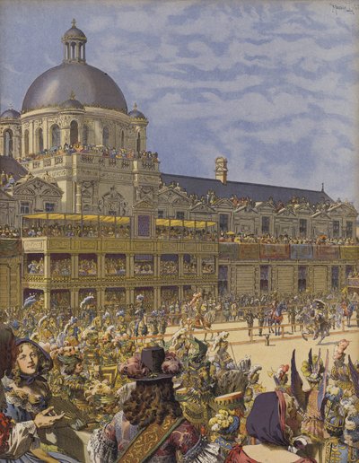 Grand Carrousel des Tuileries, huvudtävling av romarnas kung kejsare av Maurice Leloir