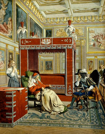 Frankrikes historia: Ludvig XIII:s sista besök hos kardinal Richelieu (Armand Jean du Plessis av Maurice Leloir