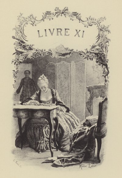Illustration till bok XI av Jean-Jacques Rousseaus bekännelser (gravyr) av Maurice Leloir
