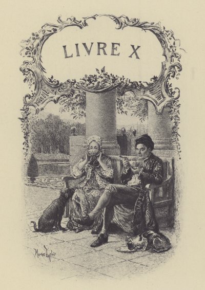 Illustration till bok X av Jean-Jacques Rousseaus bekännelser (gravyr) av Maurice Leloir