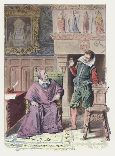 Illustration för Gil Blas (färg litho) av Maurice Leloir
