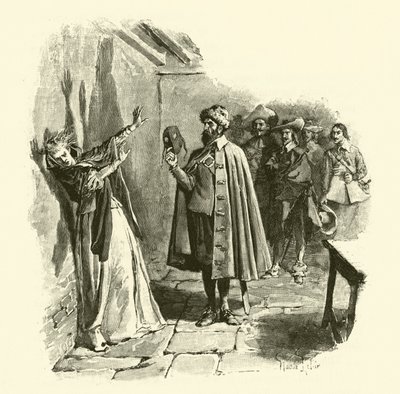 Illustration för De tre musketörerna (gravyr) av Maurice Leloir