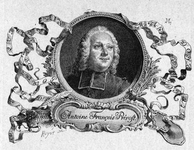 Abbe Prevost (1697-1763), fransk författare, i "Berättelsen om Chevalier Des Grieux och Manon Lescaut". Gravyr efter teckningar av Maurice Leloir (1885). av Maurice Leloir