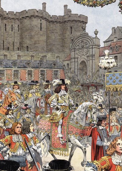 Ludvig XIV gick in i Paris, känd som Le Roi-Soleil (Kung Soleil eller Ludvig den store av Maurice Leloir