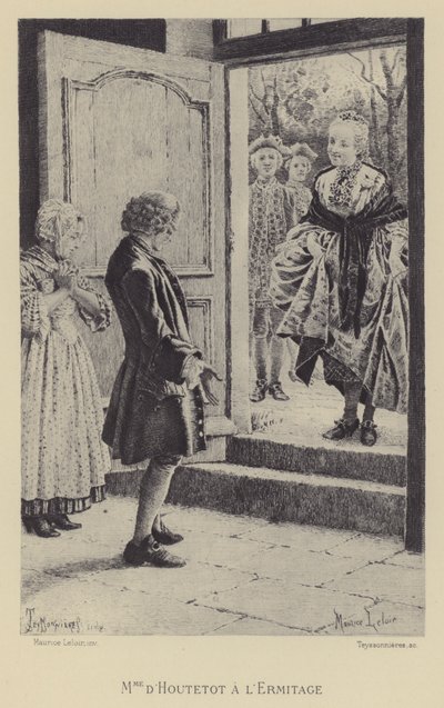 Madame de Houtetout vid Eremitaget (gravyr) av Maurice Leloir