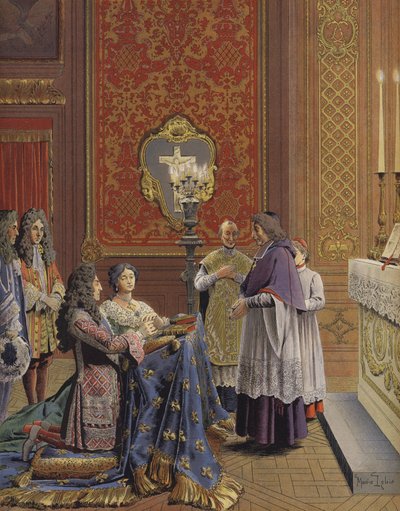 Giftermål mellan kung Ludvig XIV och Madame de Maintenon av Maurice Leloir