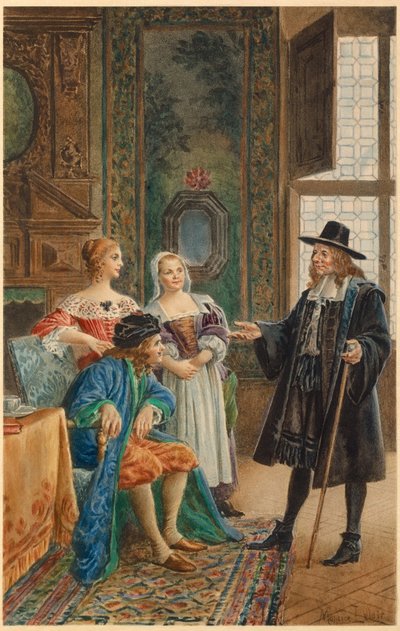Moliere malade (illustration) av Maurice Leloir
