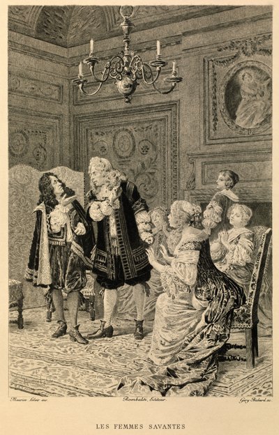 Molières Femmes Savantes av Maurice Leloir