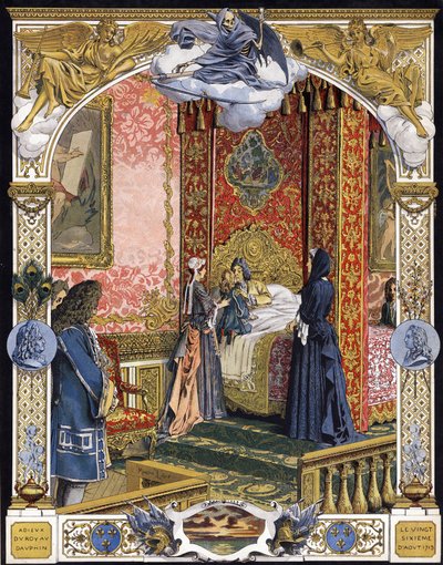 Presenterad av hans hushållerska, Madame de Ventadour (Charlotte de la Mothe Houdancourt av Maurice Leloir