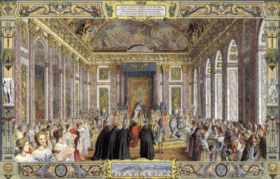 Reparation gjordes till Ludvig XIV känd som Solkungen (Kung Soleil eller Ludvig den Store av Maurice Leloir