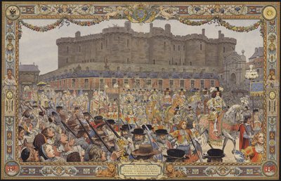 Kung Ludvig XIV:s och hans drottnings inresa till Paris, via La Porte Sainte-Antoine av Maurice Leloir