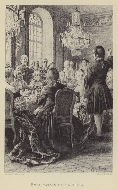 Förklaringen av mottot (gravyr) av Maurice Leloir