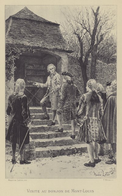 Besök på kvarnen i Mont-Louis (gravyr) av Maurice Leloir