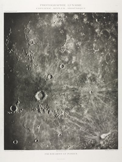 Månfotografering: Copernicus-Kepler-Aristaric, 1896. av Maurice Loewy