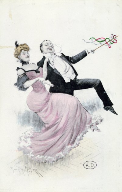 Joy of Living, vykort c.1900 (färg litho) av Maurice Millière