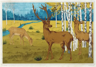 Hjortar, från "Djuret i dekorationen", pub. 1897. av Maurice Pillard Verneuil