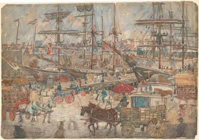 Docks, östra Boston av Maurice Brazil Prendergast