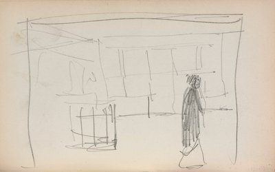 Italiensk skissbok: Figur i en interiör (sidan 175) av Maurice Prendergast