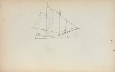 Italiensk skissbok: Segelbåt (sidan 224) av Maurice Prendergast
