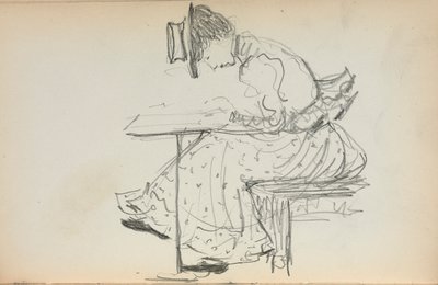 Italiensk skissbok: Sittande kvinna (sidan 107) av Maurice Prendergast