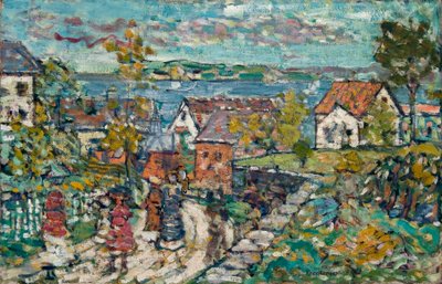Landskap (väg och stad) av Maurice Prendergast