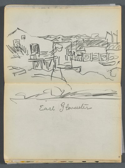 Skissbok - The Granite Shore Hotel, Rockport, sidan 080  81: "East Gloucester" av Maurice Prendergast
