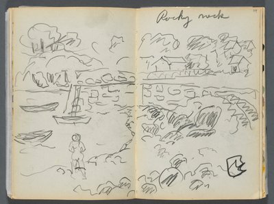 Skissbok - The Granite Shore Hotel, Rockport, sidan 088  89: "Rocky Neck" av Maurice Prendergast