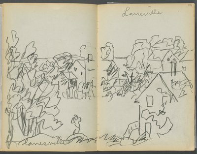 Skissbok - The Granite Shore Hotel, Rockport, sidan 144  145: "Lanesville" av Maurice Prendergast