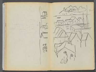 Skissbok - The Granite Shore Hotel, Rockport, sidan 174  175: Hus av Maurice Prendergast