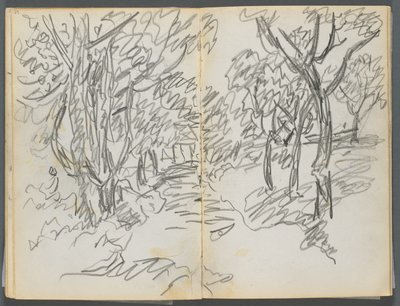 Skissbok, The Dells, nr 127, sidan 064  65: Landskap av Maurice Prendergast