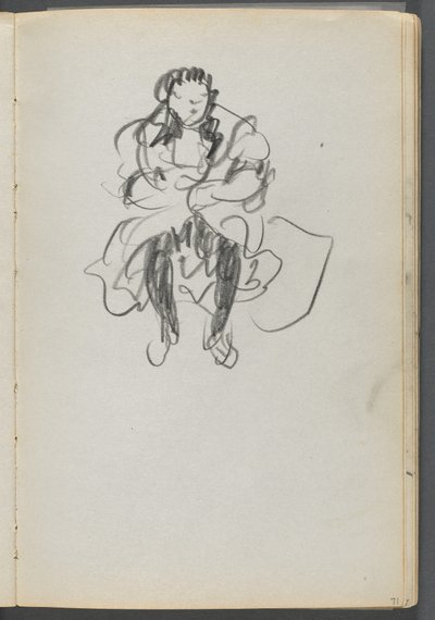 Skissbok, The Dells, nr 127, sidan 071: Sittande figur av Maurice Prendergast