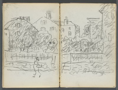 Skissbok, The Dells, nr 127, sidan 094  95: Village Street av Maurice Prendergast