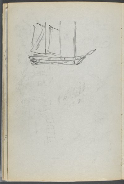 Skissbok, The Dells, nr 127, sidan 106: Segelbåt av Maurice Prendergast