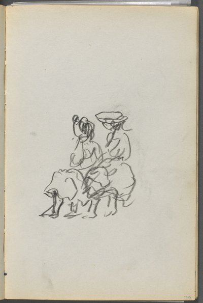 Skissbok, The Dells, nr 127, sidan 119: Två sittande figurer av Maurice Prendergast
