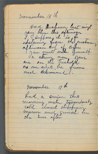 Skissbok, sidan 008: Anteckningar av Maurice Prendergast