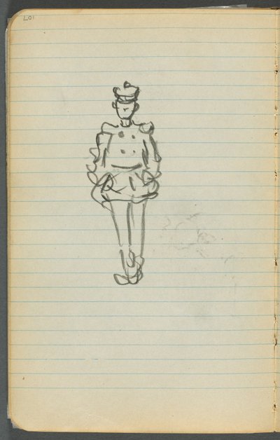Skissbok, sidan 107: Sailor av Maurice Prendergast