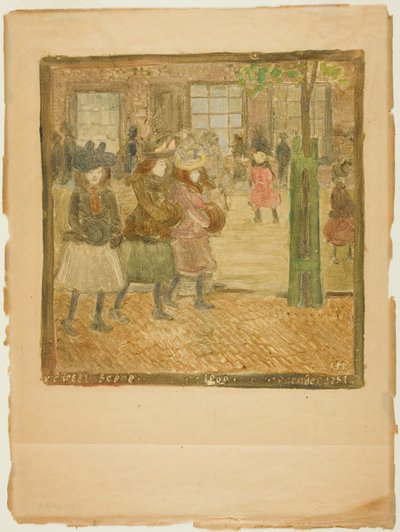 Gatuscene av Maurice Prendergast